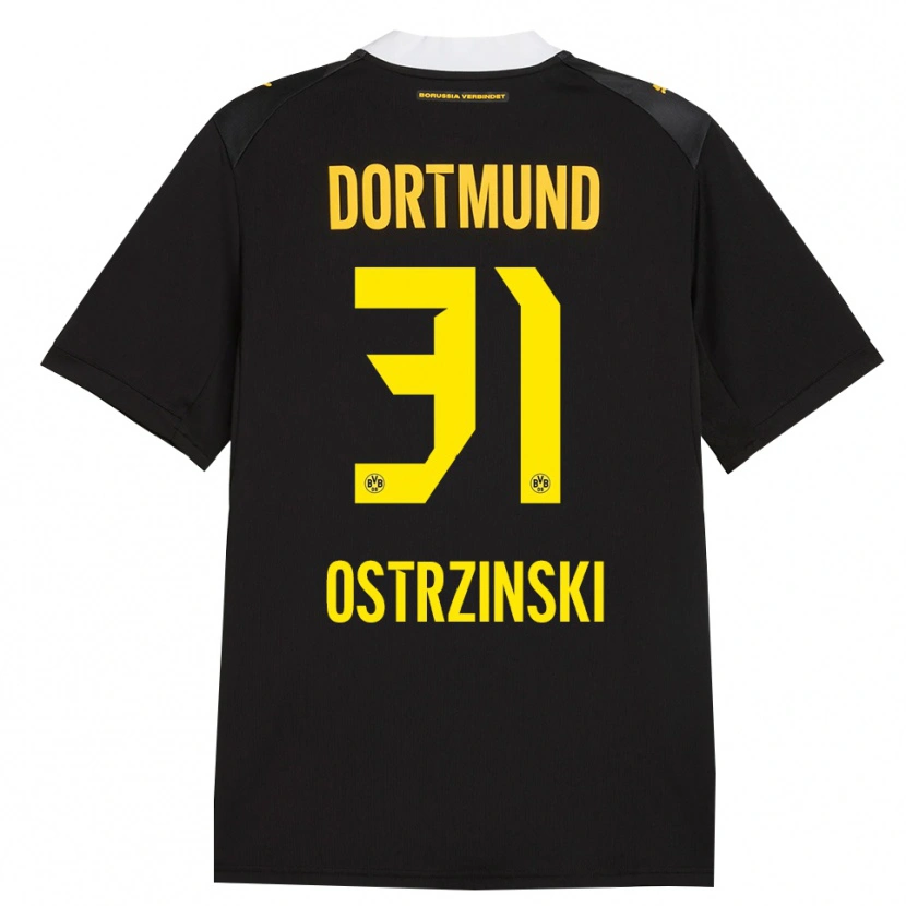Danxen Kinder Silas Ostrzinski #31 Schwarz Rot Gelb Auswärtstrikot Trikot 2026/27 T-Shirt Schweiz
