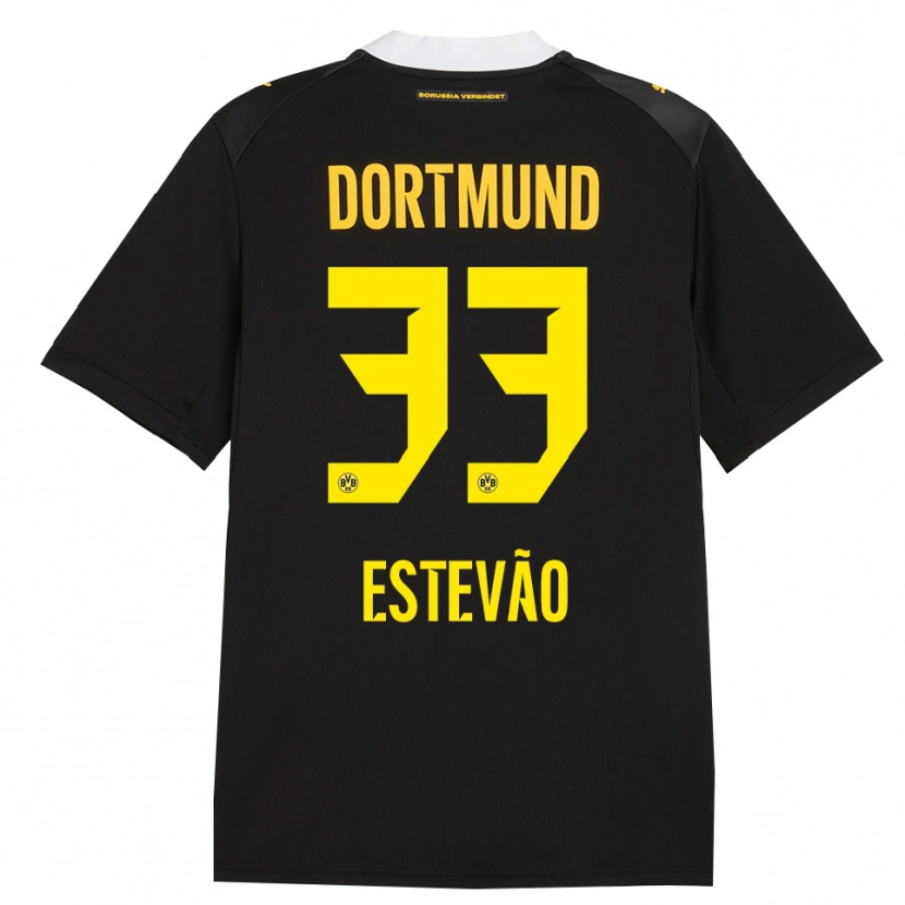 Danxen Kinder Tiago Estevão #33 Schwarz Rot Gelb Auswärtstrikot Trikot 2026/27 T-Shirt Schweiz
