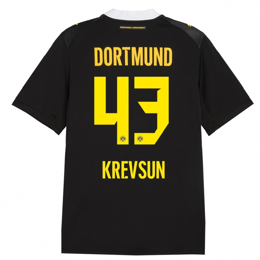 Danxen Kinder Danylo Krevsun #43 Schwarz Rot Gelb Auswärtstrikot Trikot 2026/27 T-Shirt Schweiz