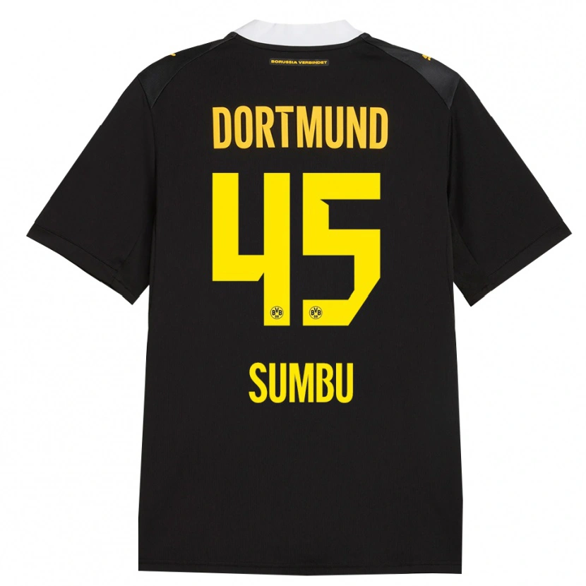 Danxen Kinder Daniel Sumbu #45 Schwarz Rot Gelb Auswärtstrikot Trikot 2026/27 T-Shirt Schweiz