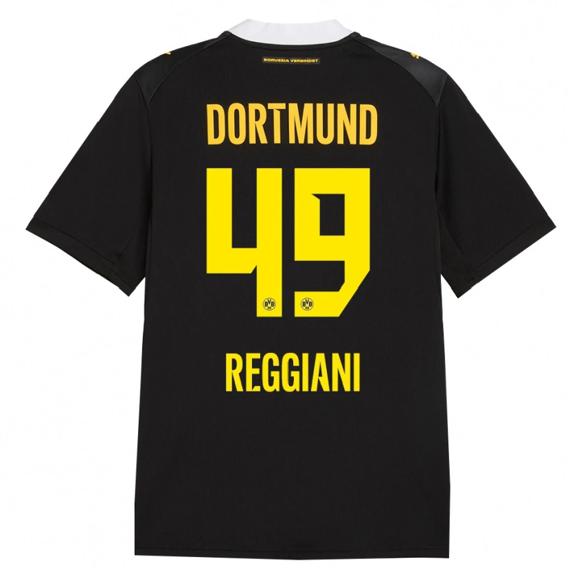Danxen Kinder Luca Reggiani #49 Schwarz Rot Gelb Auswärtstrikot Trikot 2026/27 T-Shirt Schweiz
