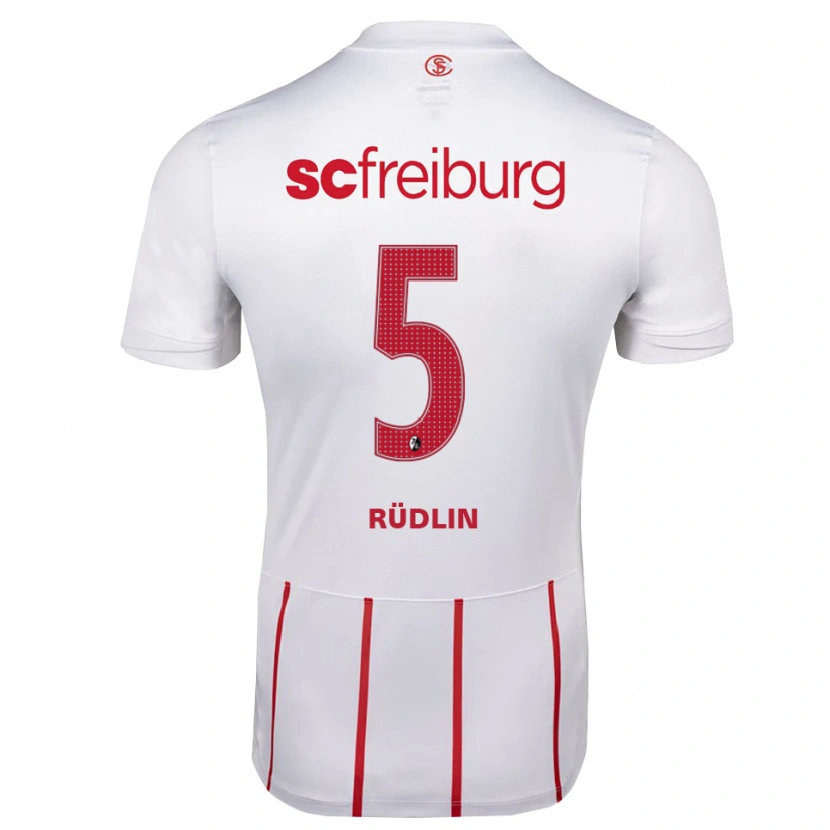 Danxen Kinder Fabian Rüdlin #5 Weiß Rot Gelb Auswärtstrikot Trikot 2026/27 T-Shirt Schweiz