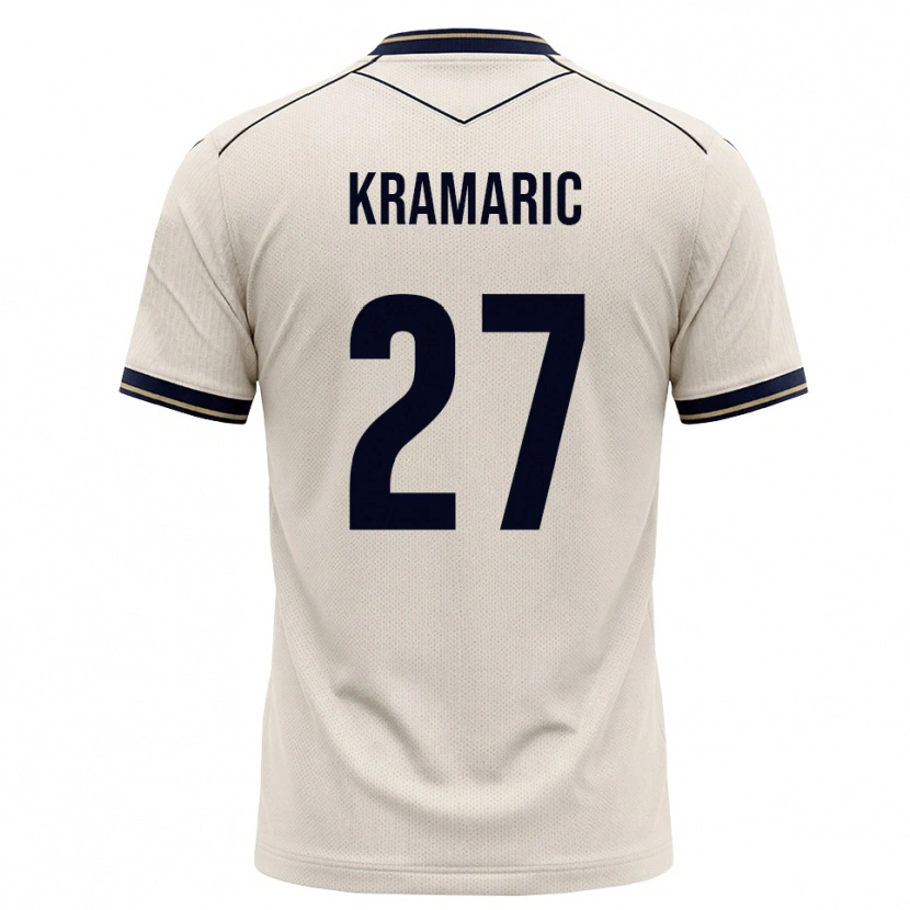 Danxen Kinder Andrej Kramaric #27 Creme Tiefblau Auswärtstrikot Trikot 2026/27 T-Shirt Schweiz