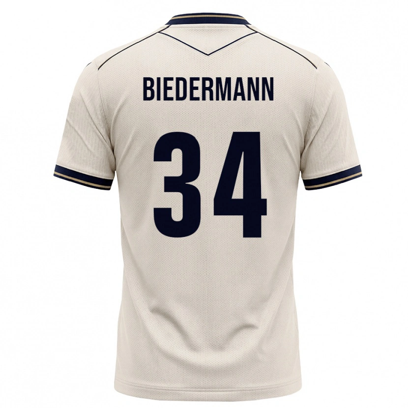 Danxen Kinder Nico Biedermann #34 Creme Tiefblau Auswärtstrikot Trikot 2026/27 T-Shirt Schweiz