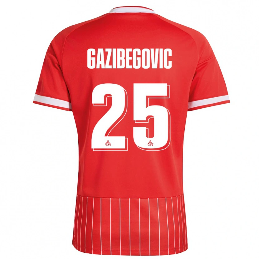 Danxen Kinder Jusuf Gazibegovic #25 Rot Weiß Grün Auswärtstrikot Trikot 2026/27 T-Shirt Schweiz
