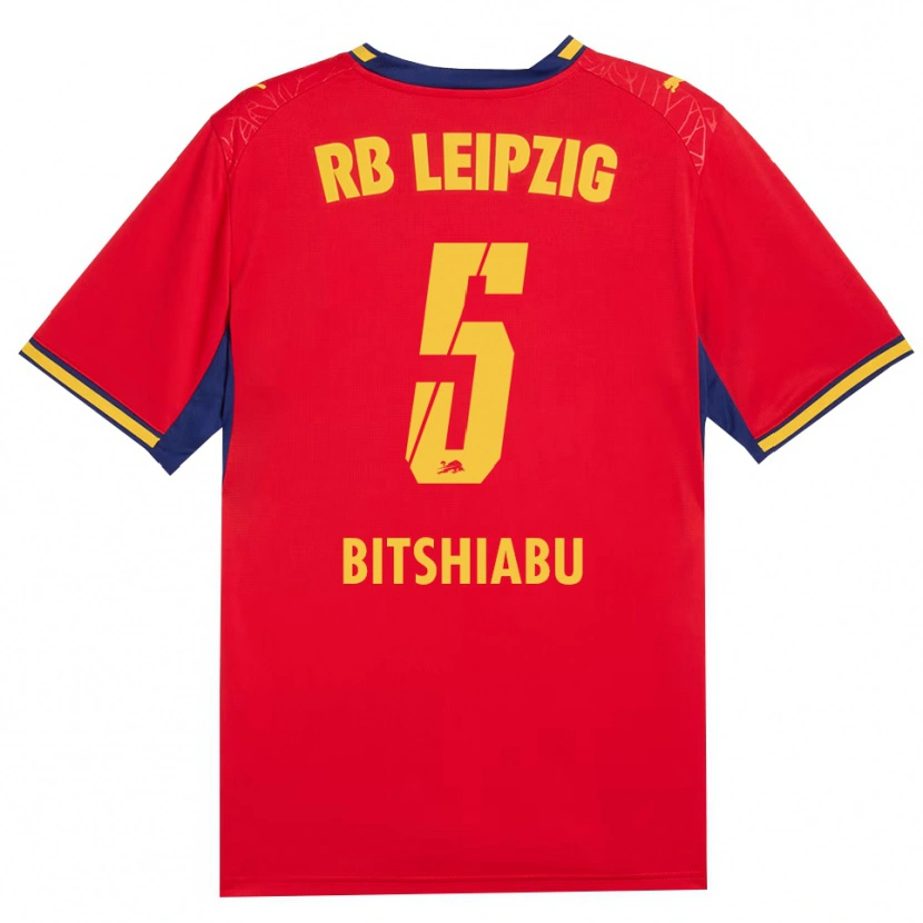 Danxen Kinder El Chadaille Bitshiabu #5 Rot Gelb Königsblau Auswärtstrikot Trikot 2026/27 T-Shirt Schweiz