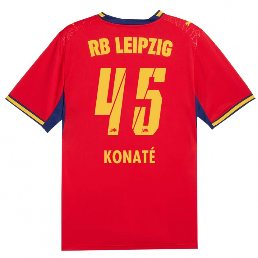 Danxen Kinder Samba Konaté #45 Rot Gelb Königsblau Auswärtstrikot Trikot 2026/27 T-Shirt Schweiz