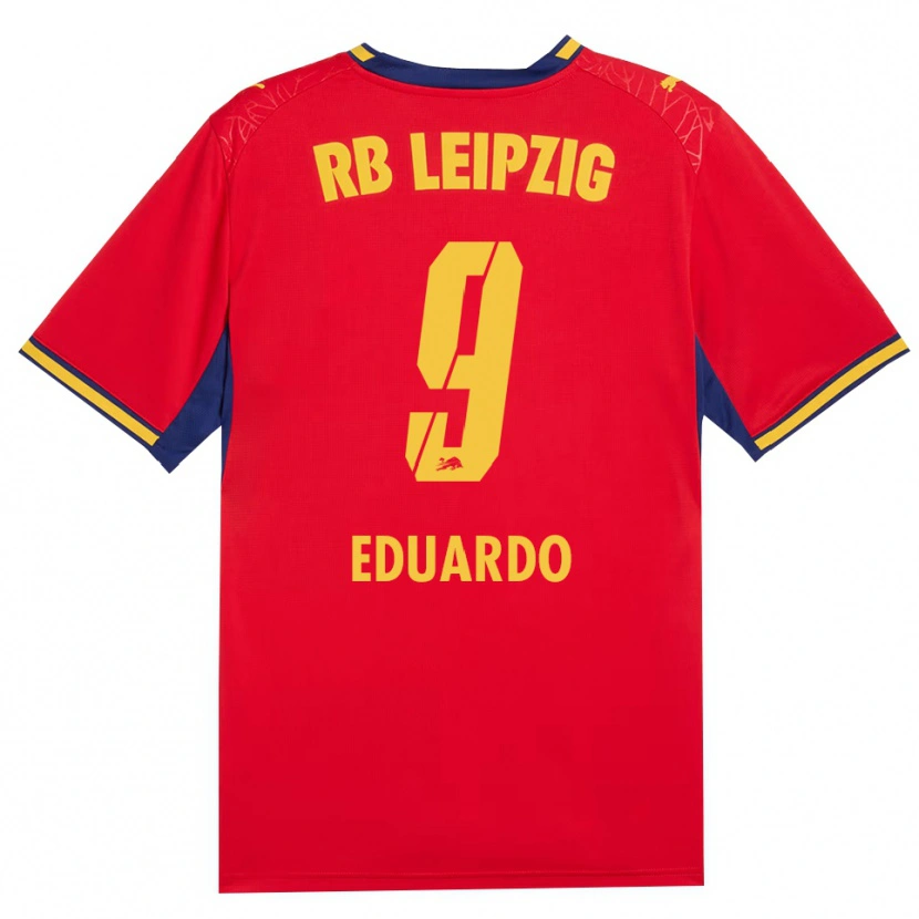 Danxen Kinder Yannick Eduardo #9 Rot Gelb Königsblau Auswärtstrikot Trikot 2026/27 T-Shirt Schweiz
