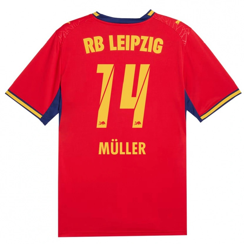 Danxen Kinder Hannes Müller #14 Rot Gelb Königsblau Auswärtstrikot Trikot 2026/27 T-Shirt Schweiz