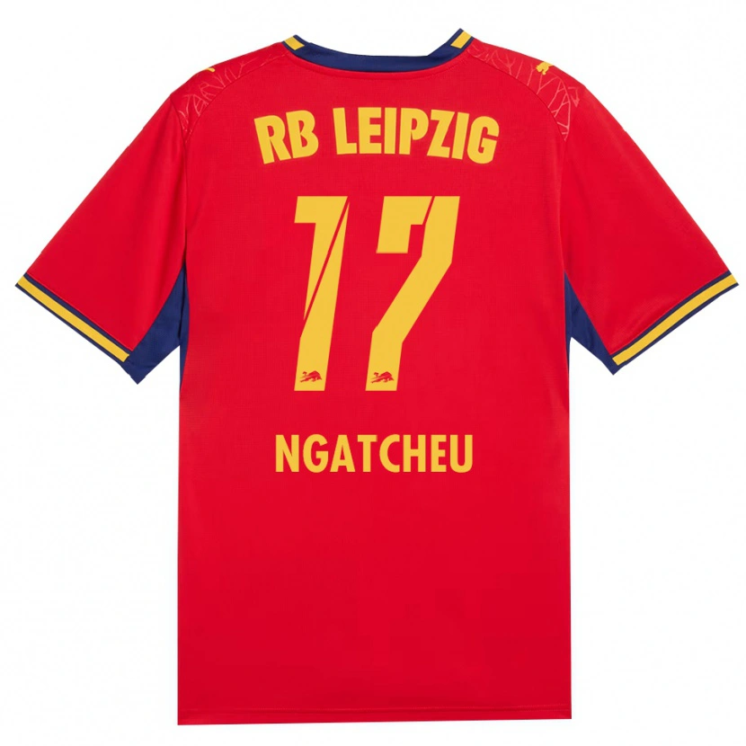 Danxen Kinder Yohan Ngatcheu #17 Rot Gelb Königsblau Auswärtstrikot Trikot 2026/27 T-Shirt Schweiz