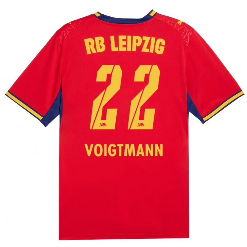 Danxen Kinder Alexander Voigtmann #22 Rot Gelb Königsblau Auswärtstrikot Trikot 2026/27 T-Shirt Schweiz
