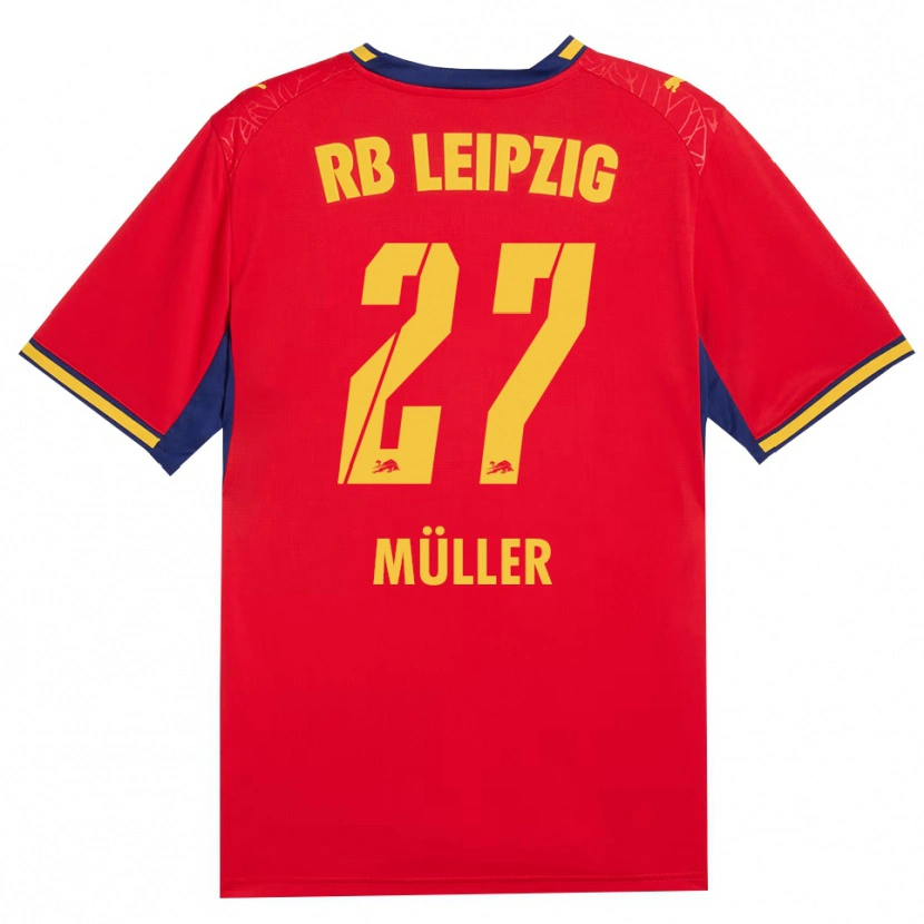 Danxen Kinder Marlene Müller #27 Rot Gelb Königsblau Auswärtstrikot Trikot 2026/27 T-Shirt Schweiz