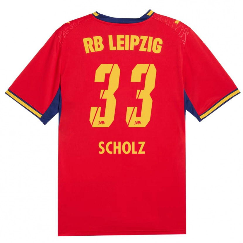 Danxen Kinder Emil Scholz #33 Rot Gelb Königsblau Auswärtstrikot Trikot 2026/27 T-Shirt Schweiz