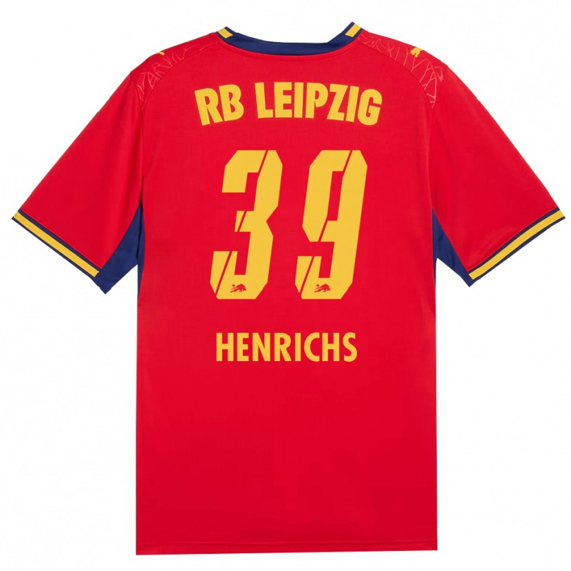 Danxen Kinder Benjamin Henrichs #39 Rot Gelb Königsblau Auswärtstrikot Trikot 2026/27 T-Shirt Schweiz