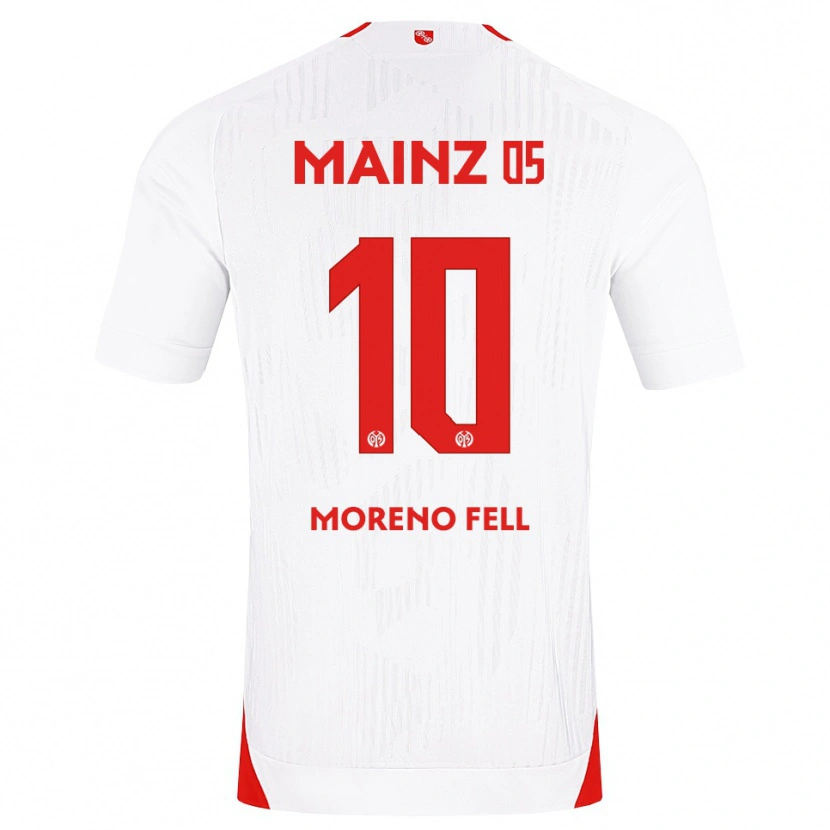 Danxen Kinder Fabio Moreno Fell #10 Weiß Rot Gelb Auswärtstrikot Trikot 2026/27 T-Shirt Schweiz