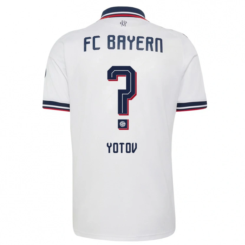 Danxen Kinder Valentin Yotov #0 Weiß Grau Rot Auswärtstrikot Trikot 2026/27 T-Shirt Schweiz