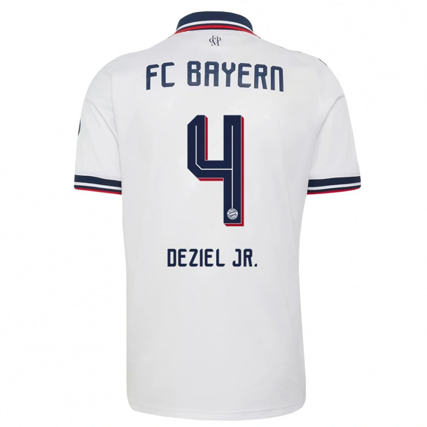 Danxen Kinder Robert Deziel Jr. #4 Weiß Grau Rot Auswärtstrikot Trikot 2026/27 T-Shirt Schweiz