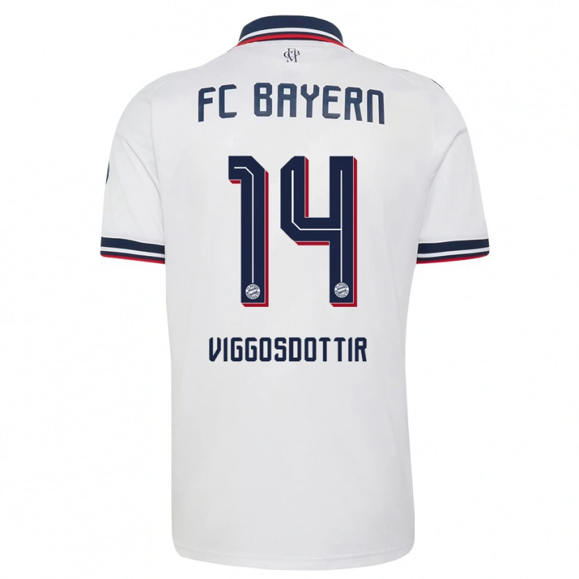 Danxen Kinder Glodis Perla Viggosdottir #14 Weiß Grau Rot Auswärtstrikot Trikot 2026/27 T-Shirt Schweiz