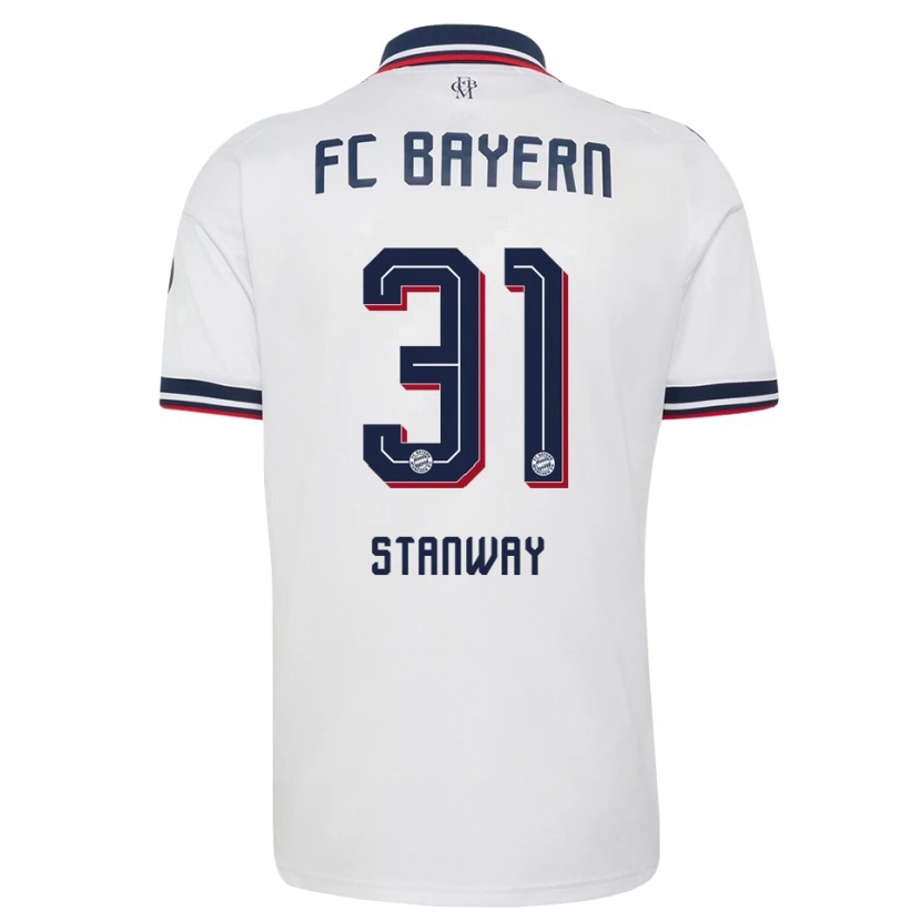 Danxen Kinder Georgia Stanway #31 Weiß Grau Rot Auswärtstrikot Trikot 2026/27 T-Shirt Schweiz