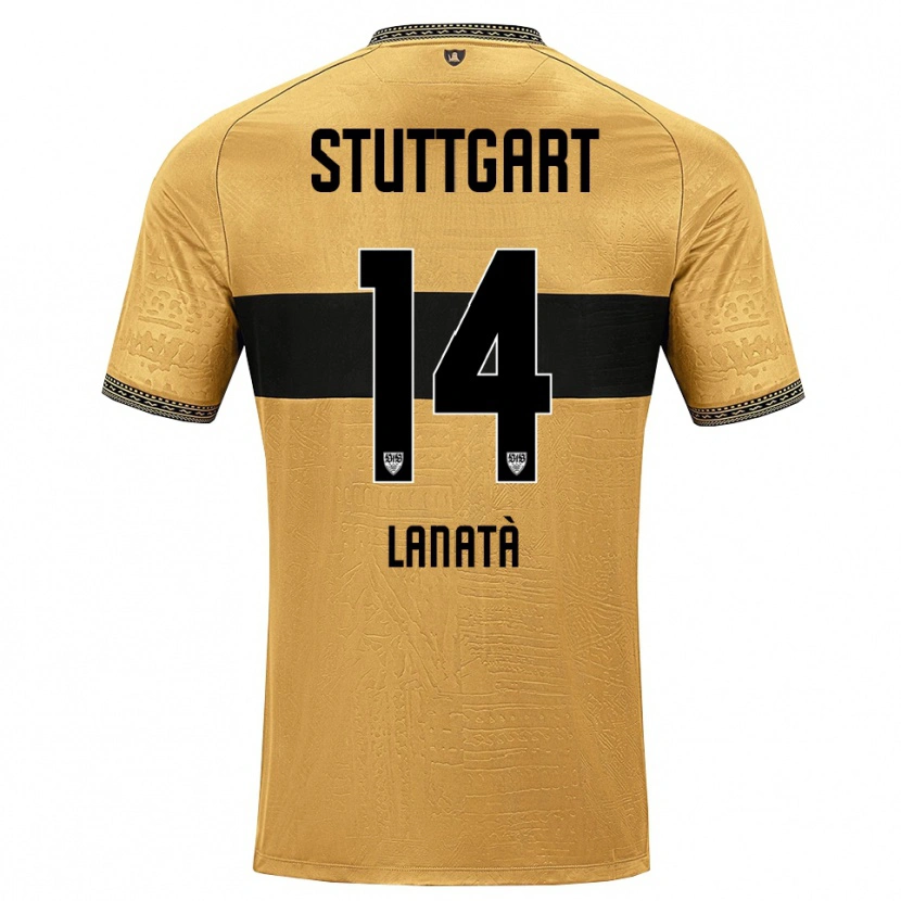 Danxen Kinder Domenico Lanatà #14 Braun Schwarz Weiß Auswärtstrikot Trikot 2026/27 T-Shirt Schweiz