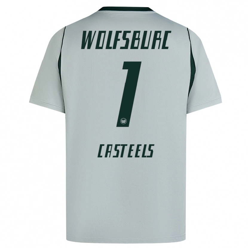 Danxen Kinder Koen Casteels #1 Grau Grün Auswärtstrikot Trikot 2026/27 T-Shirt Schweiz