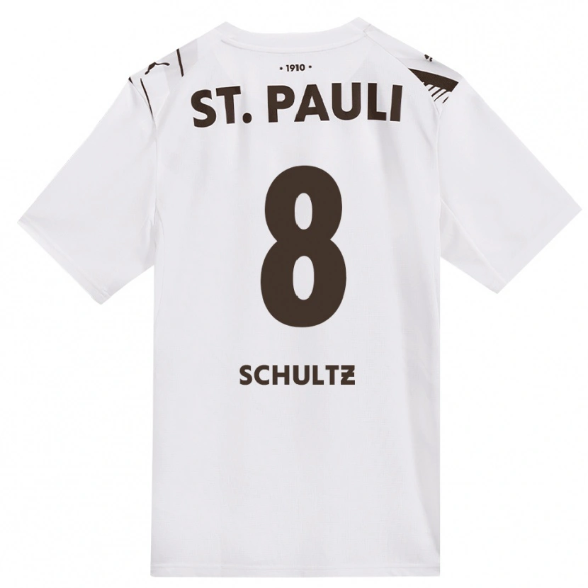 Danxen Kinder Paul Schultz #8 Kaffee Weiß Rot Auswärtstrikot Trikot 2026/27 T-Shirt Schweiz