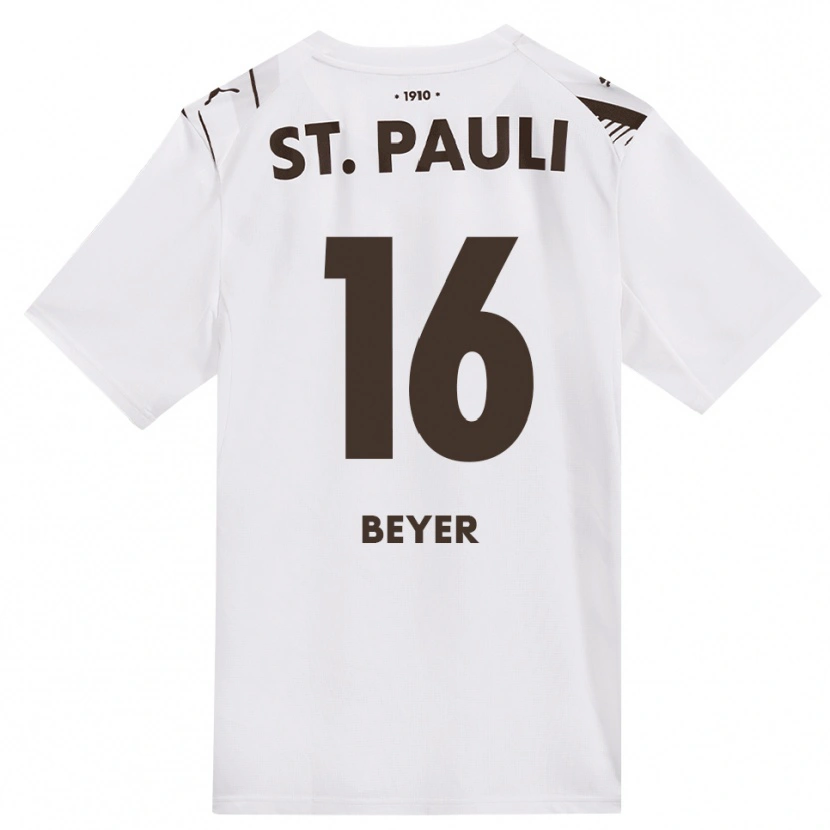 Danxen Kinder Lasse Beyer #16 Kaffee Weiß Rot Auswärtstrikot Trikot 2026/27 T-Shirt Schweiz