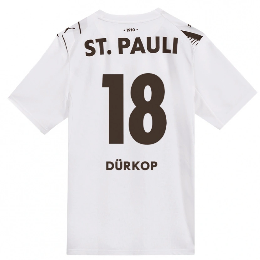 Danxen Kinder Paul Dürkop #18 Kaffee Weiß Rot Auswärtstrikot Trikot 2026/27 T-Shirt Schweiz