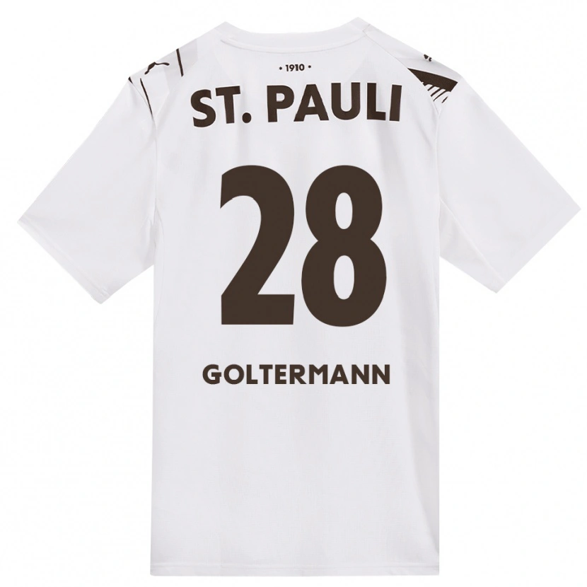 Danxen Kinder Max Goltermann #28 Kaffee Weiß Rot Auswärtstrikot Trikot 2026/27 T-Shirt Schweiz