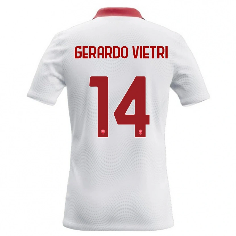 Danxen Kinder Alessandro Gerardo Vietri #14 Weiß Rot Auswärtstrikot Trikot 2026/27 T-Shirt Schweiz