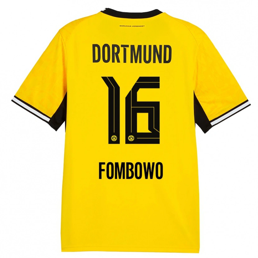 Danxen Herren Christian Fombowo #16 Gelb Schwarz Weiß Heimtrikot Trikot 2026/27 T-Shirt Schweiz