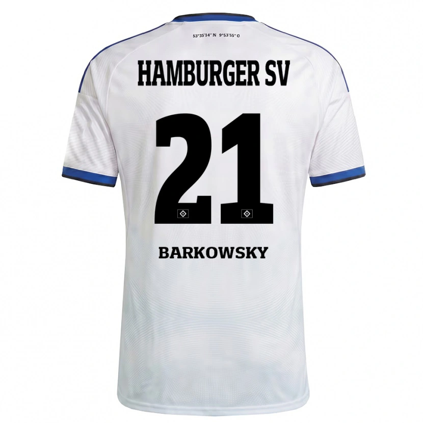 Danxen Herren Finn Barkowsky #21 Weiß Schwarz Blau Heimtrikot Trikot 2026/27 T-Shirt Schweiz