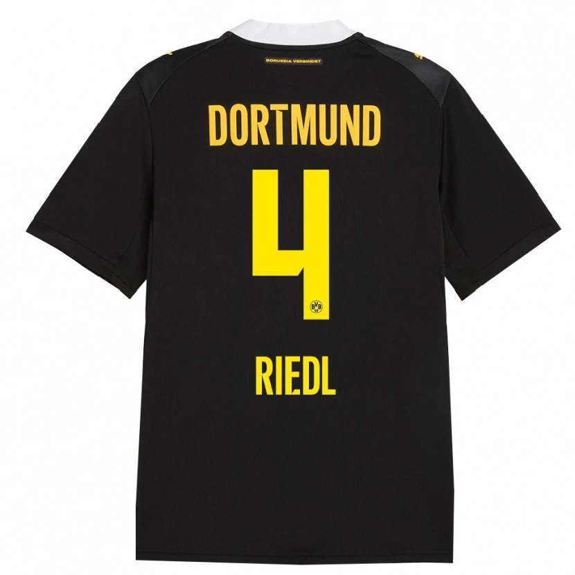 Danxen Herren Jan-Luca Riedl #4 Schwarz Rot Gelb Auswärtstrikot Trikot 2026/27 T-Shirt Schweiz