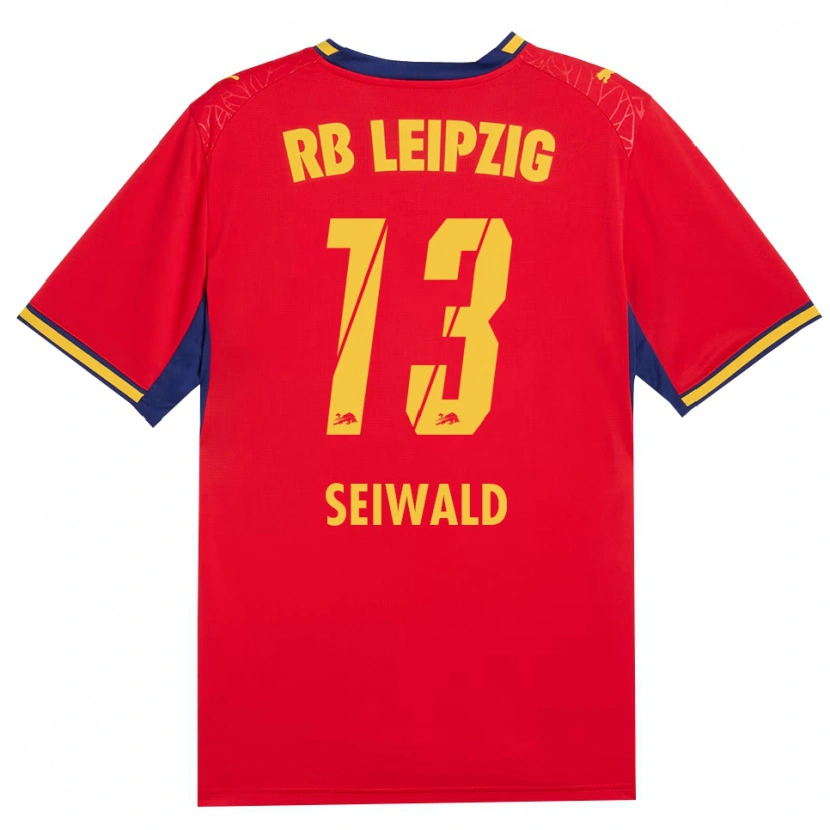 Danxen Herren Nicolas Seiwald #13 Rot Gelb Königsblau Auswärtstrikot Trikot 2026/27 T-Shirt Schweiz