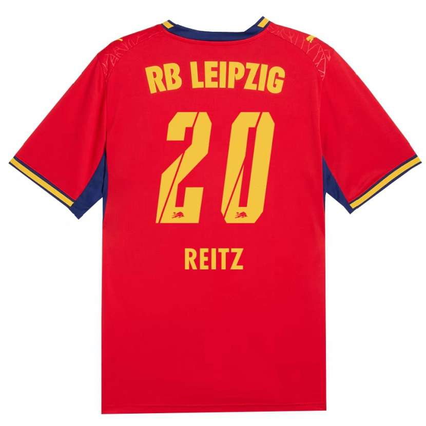 Danxen Herren Rocco Reitz #20 Rot Gelb Königsblau Auswärtstrikot Trikot 2026/27 T-Shirt Schweiz