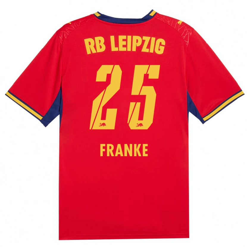 Danxen Herren Lenny Franke #25 Rot Gelb Königsblau Auswärtstrikot Trikot 2026/27 T-Shirt Schweiz