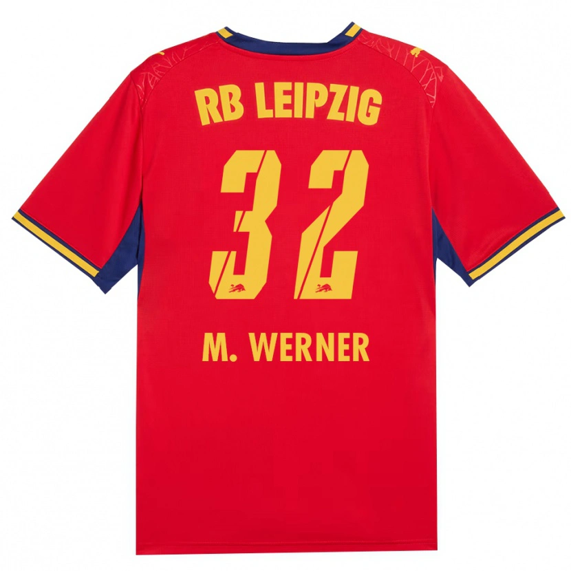 Danxen Herren Mia Werner #32 Rot Gelb Königsblau Auswärtstrikot Trikot 2026/27 T-Shirt Schweiz
