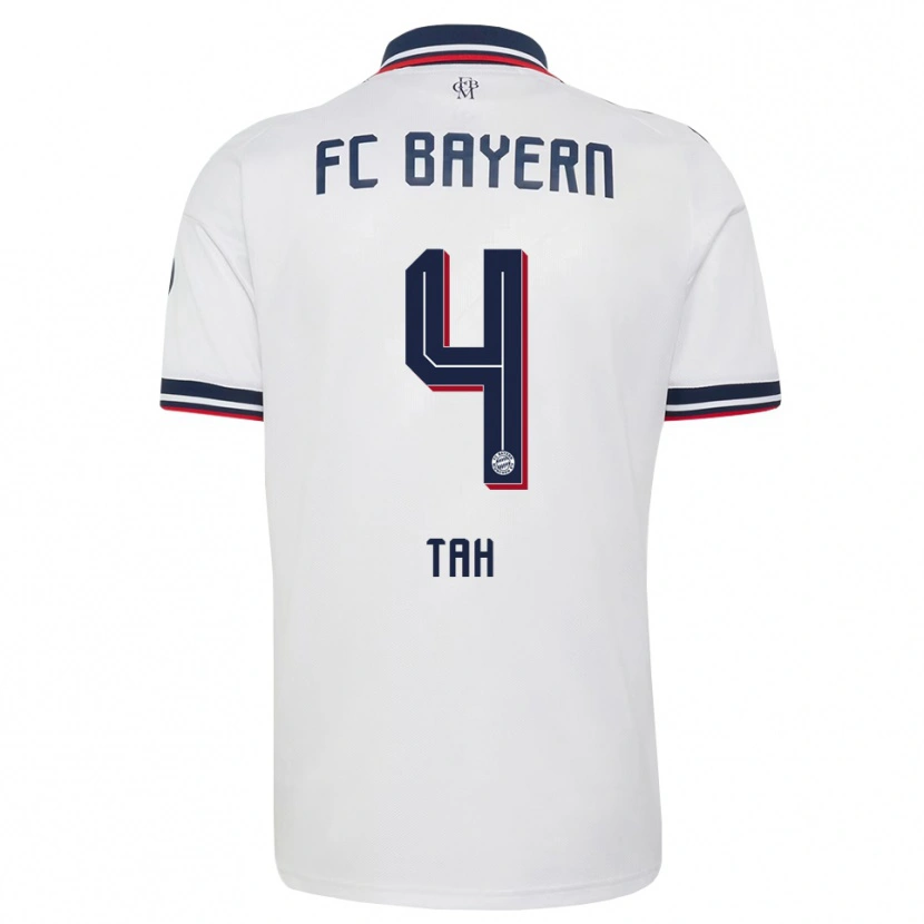 Danxen Herren Jonathan Tah #4 Weiß Grau Rot Auswärtstrikot Trikot 2026/27 T-Shirt Schweiz