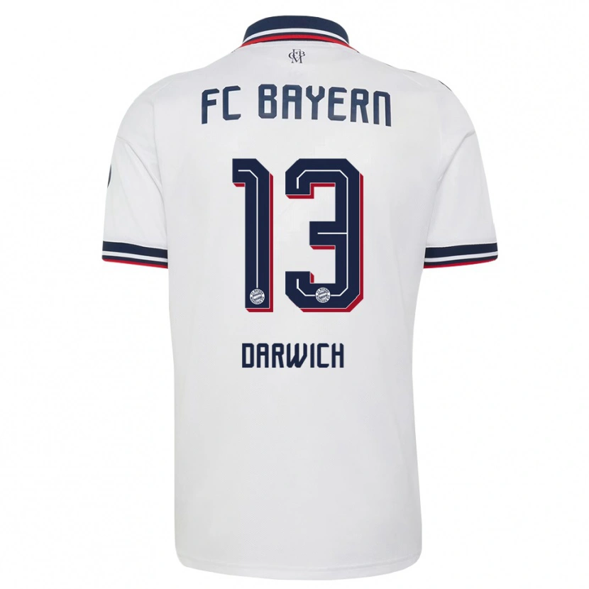 Danxen Herren Maher Darwich #13 Weiß Grau Rot Auswärtstrikot Trikot 2026/27 T-Shirt Schweiz