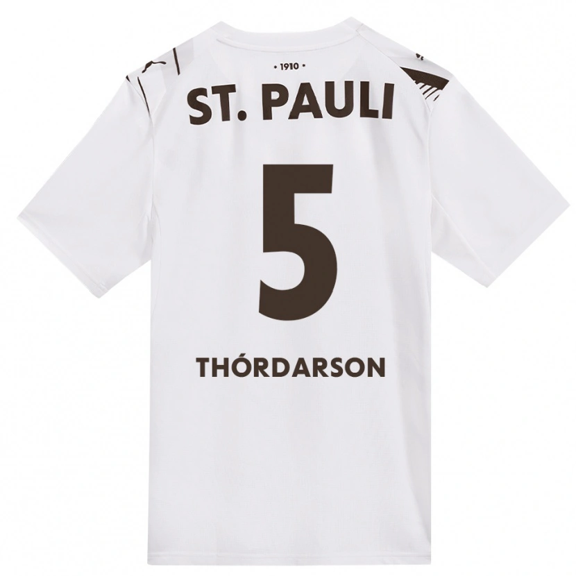 Danxen Herren Gísli Thórdarson #5 Kaffee Weiß Rot Auswärtstrikot Trikot 2026/27 T-Shirt Schweiz