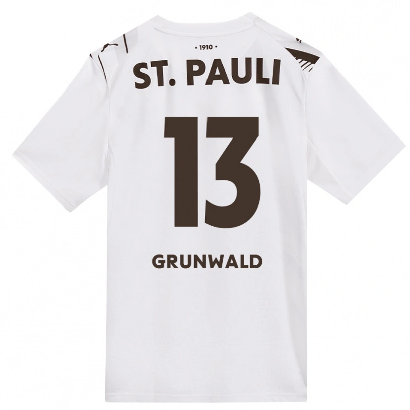 Danxen Herren Julius Grunwald #13 Kaffee Weiß Rot Auswärtstrikot Trikot 2026/27 T-Shirt Schweiz