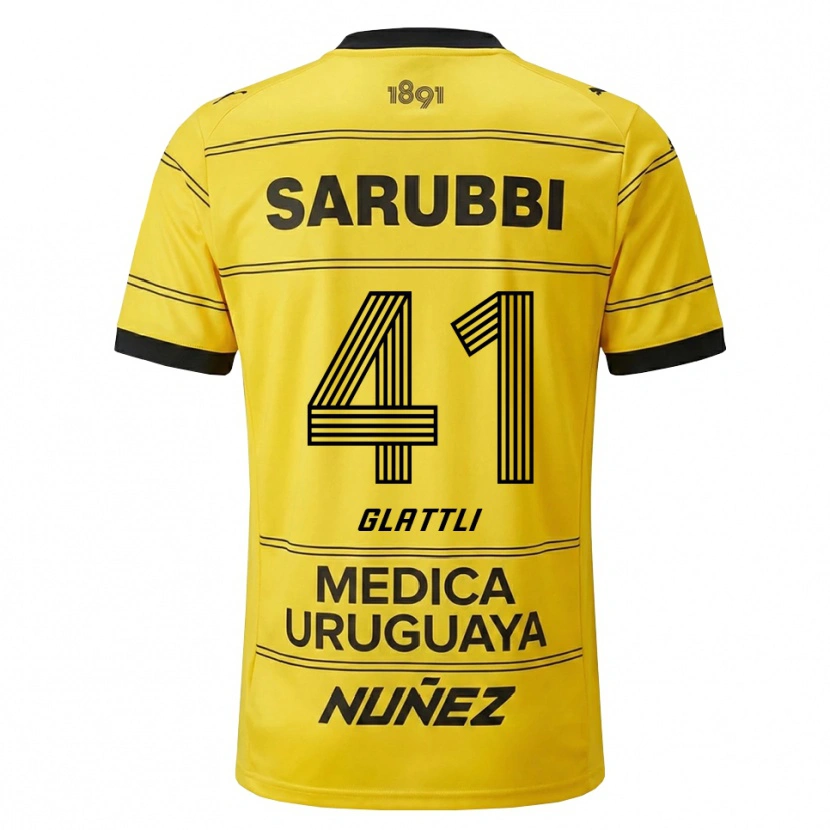 Danxen Herren Tiago Glattli #41 Gelb Schwarz Auswärtstrikot Trikot 2026/27 T-Shirt Schweiz