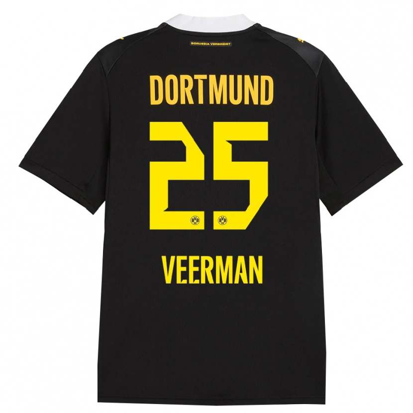 Danxen Damen Joey Veerman #25 Schwarz Rot Gelb Auswärtstrikot Trikot 2026/27 T-Shirt Schweiz