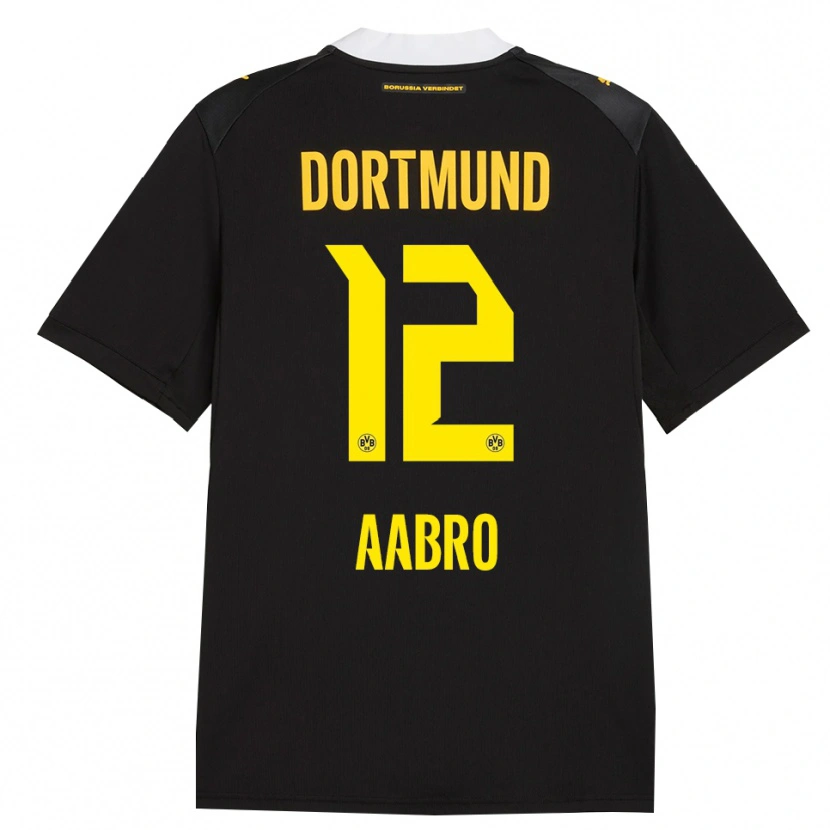Danxen Damen Gustav Aabro #12 Schwarz Rot Gelb Auswärtstrikot Trikot 2026/27 T-Shirt Schweiz