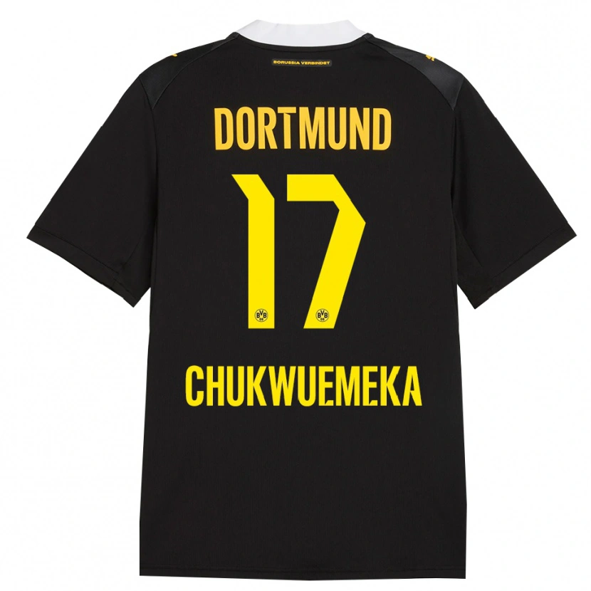 Danxen Damen Carney Chukwuemeka #17 Schwarz Rot Gelb Auswärtstrikot Trikot 2026/27 T-Shirt Schweiz