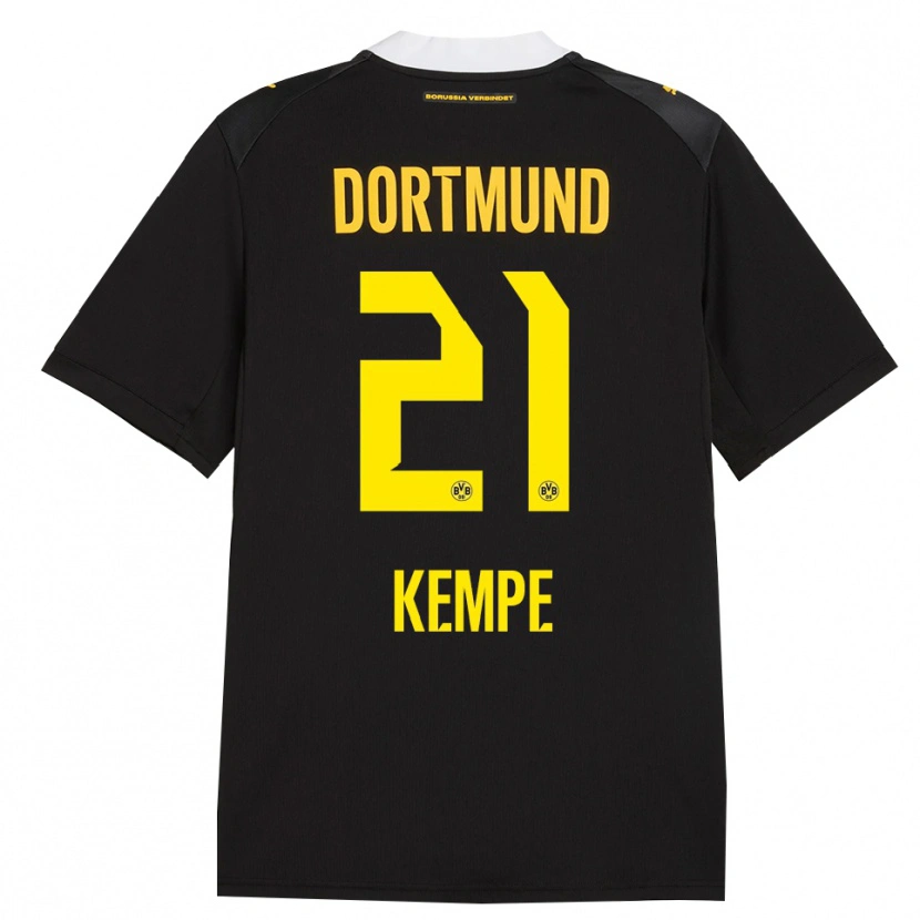 Danxen Damen Frederike Kempe #21 Schwarz Rot Gelb Auswärtstrikot Trikot 2026/27 T-Shirt Schweiz