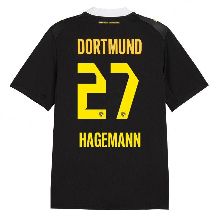 Danxen Damen Keron Hagemann #27 Schwarz Rot Gelb Auswärtstrikot Trikot 2026/27 T-Shirt Schweiz