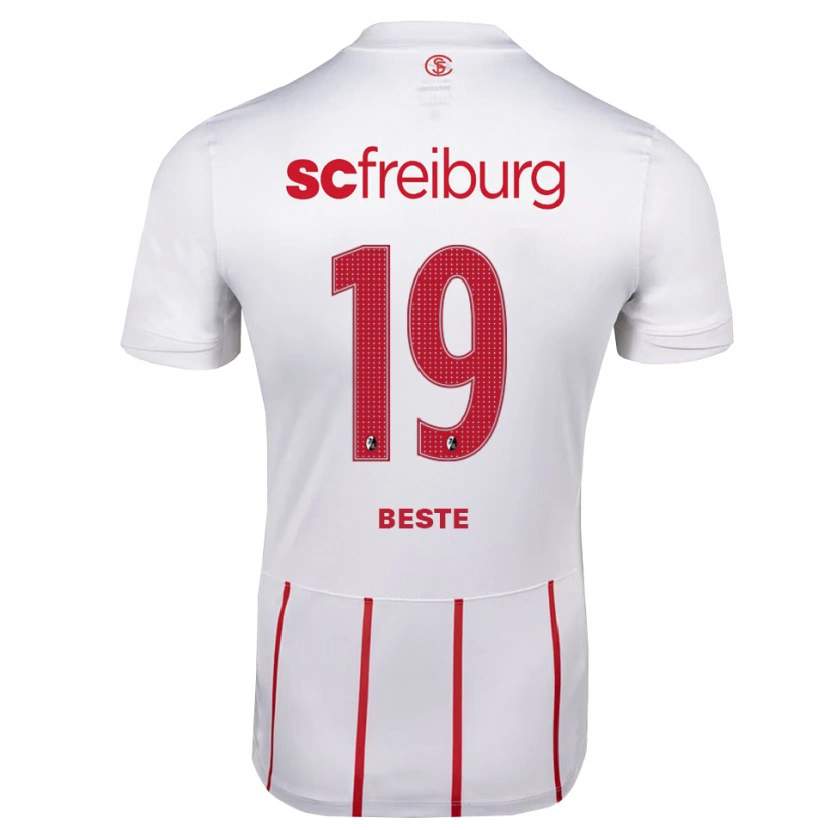 Danxen Damen Niklas Beste #19 Weiß Rot Gelb Auswärtstrikot Trikot 2026/27 T-Shirt Schweiz