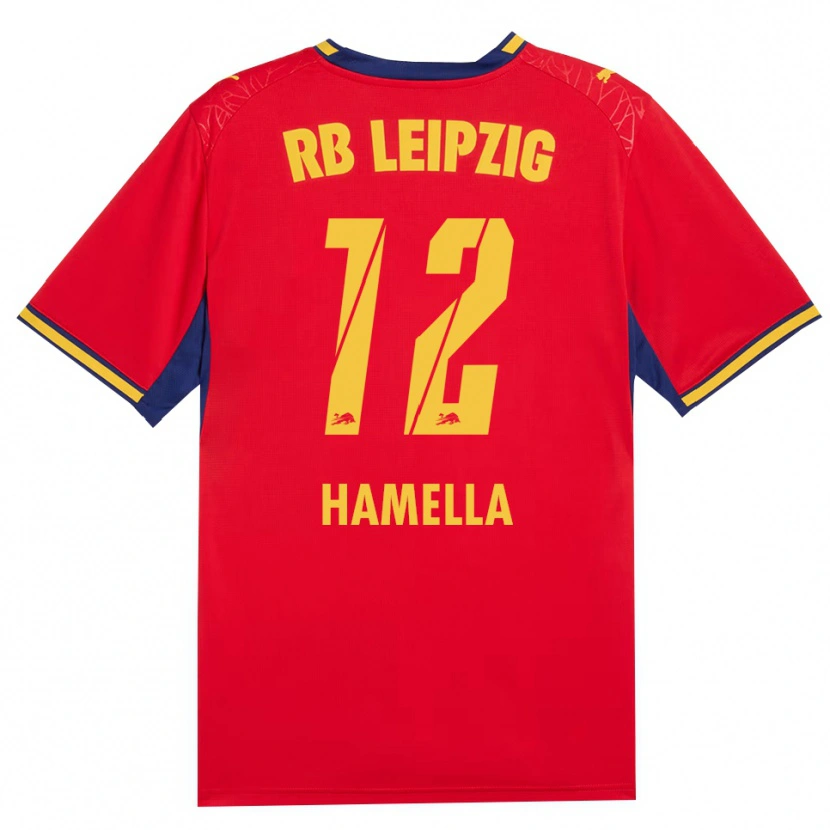 Danxen Damen Karl Hamella #12 Rot Gelb Königsblau Auswärtstrikot Trikot 2026/27 T-Shirt Schweiz