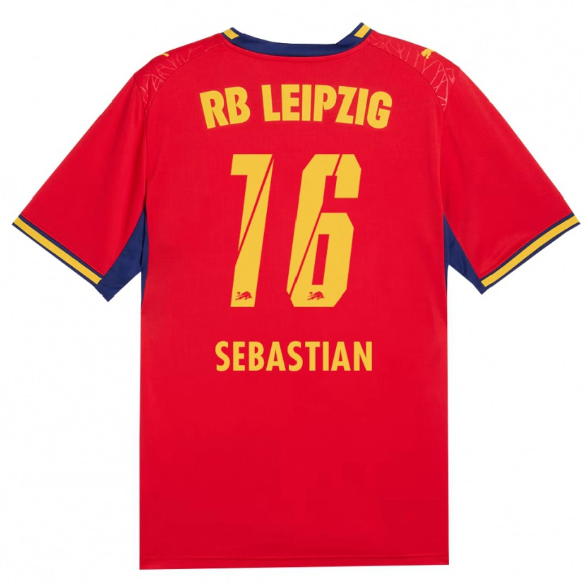 Danxen Damen Jordy Sebastian #16 Rot Gelb Königsblau Auswärtstrikot Trikot 2026/27 T-Shirt Schweiz